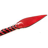 Короткий батут (плеть снейк) з натуральної шкіри чорно-червоний Голландії ручна робота, фото 2