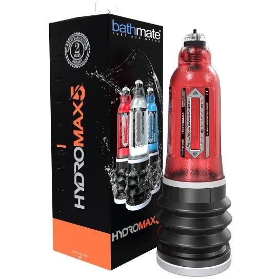 Гідропомпа BATHMATE HYDROMAX 5 для збільшення члена, червона, фото 1
