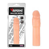 Насадка на член подовжувальна реалістична Chisa Real Feel Sleeve, бежева, 16.8 см х 4 см, фото 5