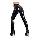 Колготи латекс LateX M (лосини із закритим носком), чорні, фото 2