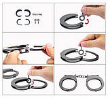 Наручники розбірні метал Roomfun Black, фото 7