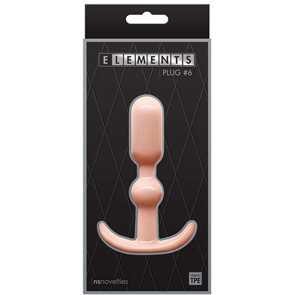 Анальний лаг NS Novelties ELEMENTS PLUG6 бежевий, фото 1