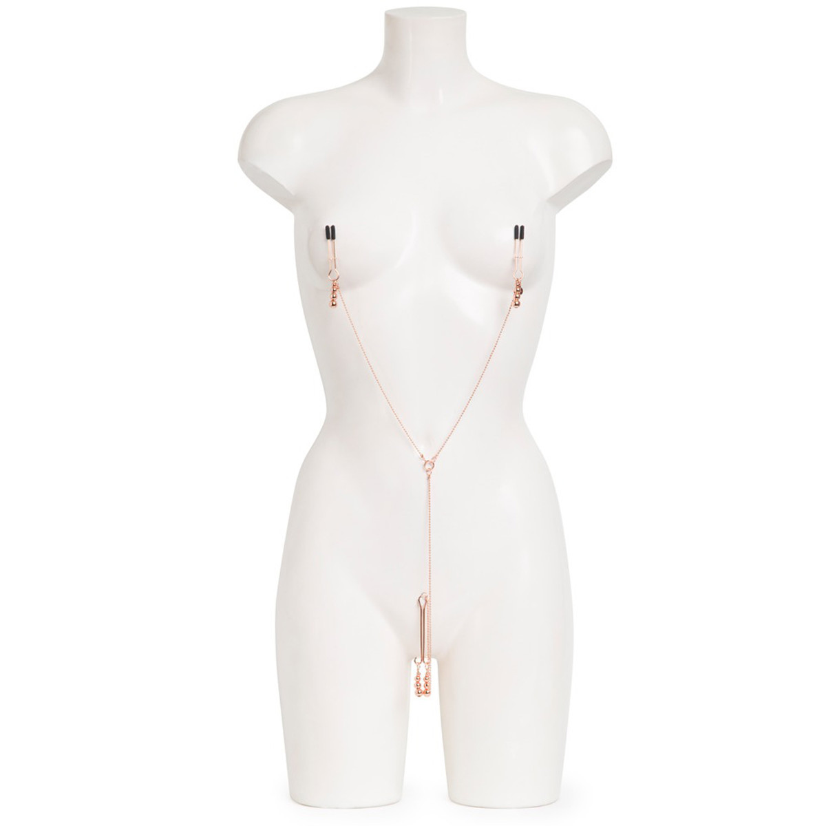 Затискачі для сосків і клітора Fifty Shades Freed з ланцюжком, золотисті, 70 см, фото 1