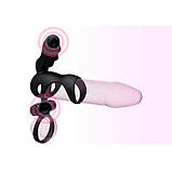 Вібро-насадка Adrien Lastic Spartacus R на пінис і мошок, чорна, 17.2 х 3.3 см, фото 4