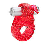 Вібро-ерекційне кільце з биком CalExotics червоне, 8.2 х 5 см, фото 3