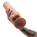 Фалоїмітатор кібершкіровий ГІГАНТ з отворами в мошонці для вібропуль, фото 6