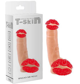 Фалоїмітатор реалістичний Chisa T-Skin з мошокою, бежевий, 20.5 х 4.2 см