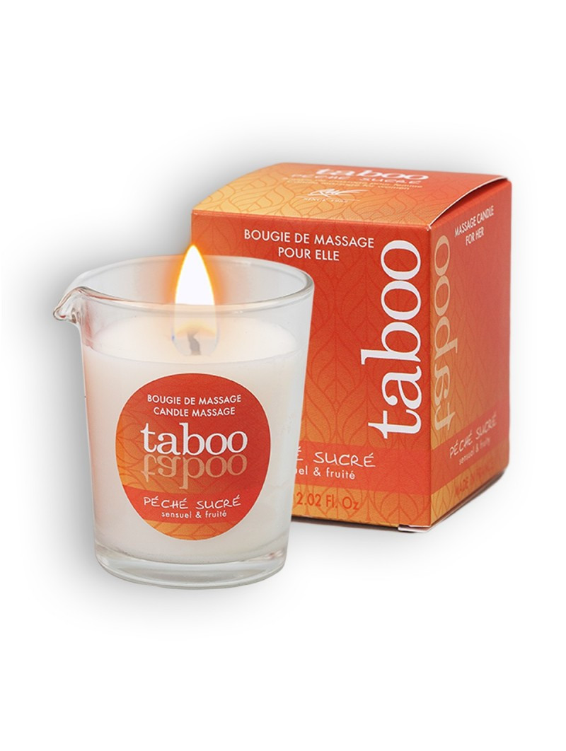 Масажна свічка RUF, 60 г, Taboo Candle Peche Sucre з ароматом нектарина, фото 1