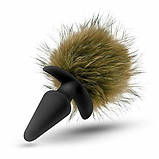 Анальний корок POM PLUGS з хутряним помпоном, фото 3