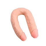 Фалоїмітатор подвійний двоголовий, реалістичний Chisa бежевий, 18 х 4 х 17 х 3.5 см, фото 7