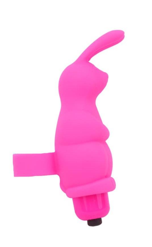 Вібратор на палець як кролик Chisa, рожевий, 10 х 3.2 см, фото 1