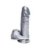 Фалоїмітатор із мошок сріблястий на присоску, фото 4