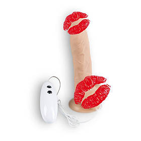 Реалістичний вібратор Alive Cesar з ротацією і пультом, бежевий, 18 х 3.8 см