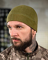 Флісова шапка Олива оливкова утеплена полар [n-5671]