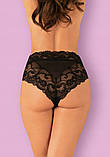 Трусики мереживні Obsessive Elizenes високі, чорні, SM, фото 6