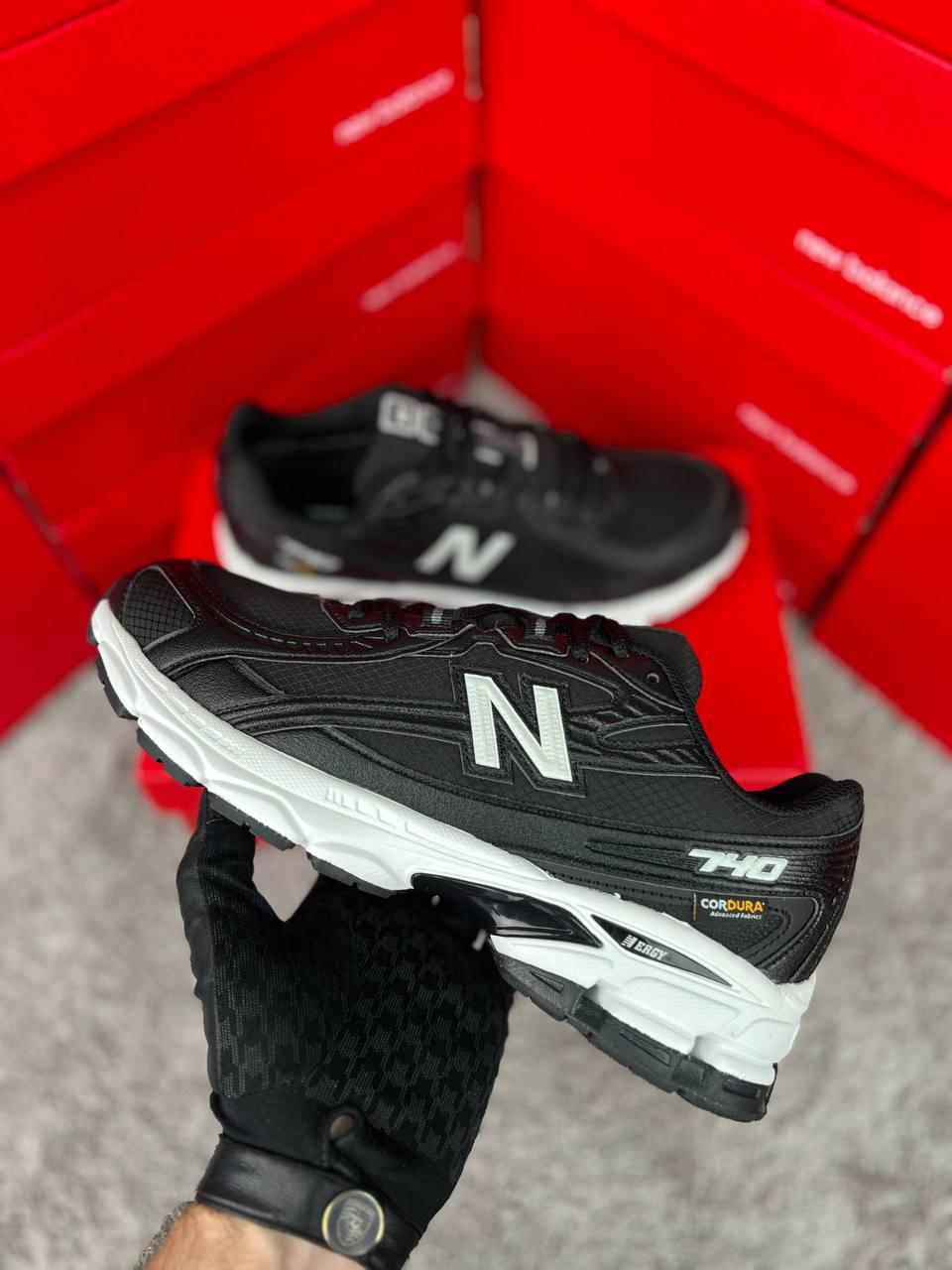 Чоловічі кросівки New Balance 740 Cordura GTX Black White, кеди Нью Беланс текстиль шкіра Gore-Tex, термо чорні. Чоловіче взуття, фото 1