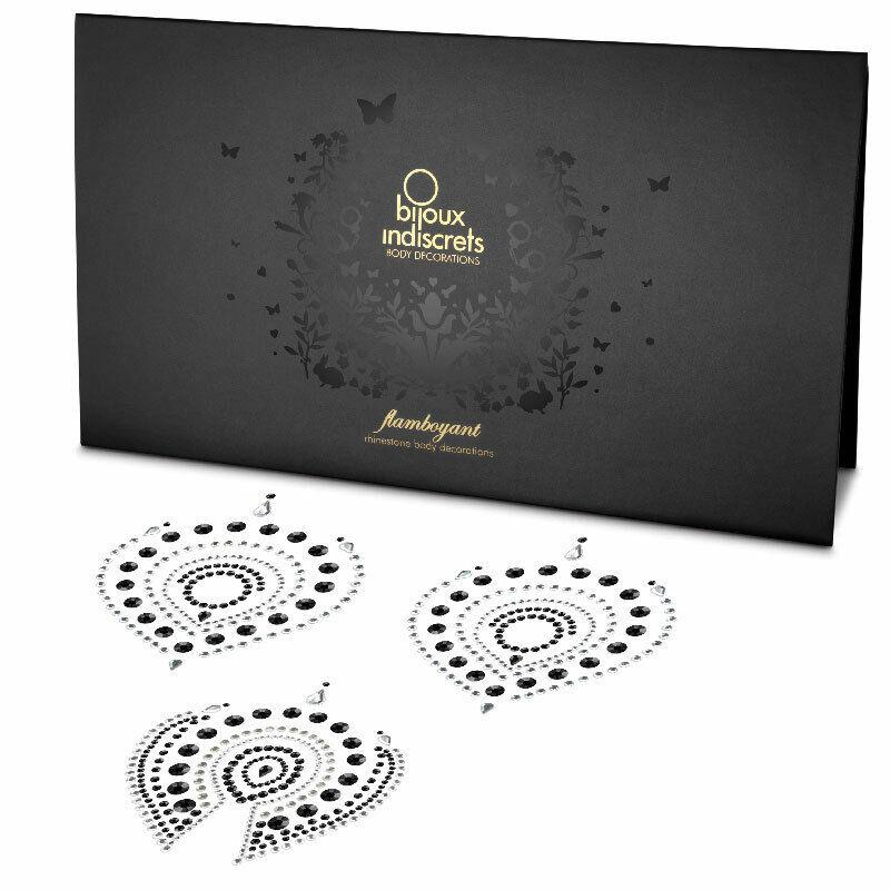 Прикраси для грудей і бікіні зі стразами Flamboyant від Bijoux Indiscrets, сріблясто-чорні, фото 1