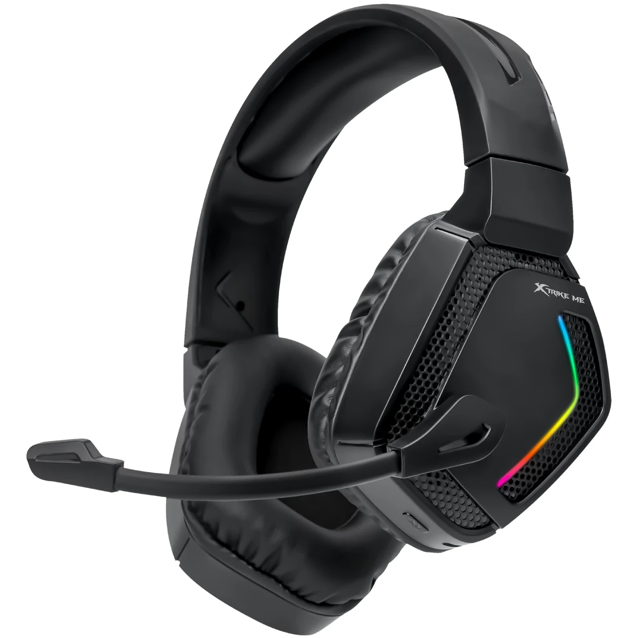 Ігрова гарнітура XTRIKE ME GH-512W XBOX/PS/PC, бездротова+ 2.4G+3,5мм, 7 режимів RGB, чорна