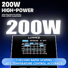 Паяльна станція LUOWEI LW-SS01 200W (тільки паяльник 150-500°С, 4 канали пам'яті), фото 4