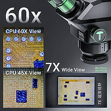 Мікроскоп 2UUL MC7060-A1 тринокулярний (збільшення 7x-60x) чорний, фото 3