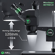 Мікроскоп 2UUL MC7060-A1 тринокулярний (збільшення 7x-60x) чорний, фото 5