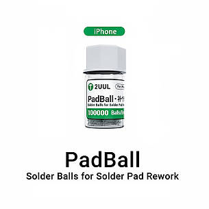 Кульки для пайки мікросхем 2UUL PB01 Iphone (Sn63/Pb37) 0.2 мм/0.3 мм/0.45 мм/0.6 мм/0.76 мм (100000 шт.), фото 1