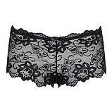 Шортики мереживні Obsessive Idillia чорні, S/M, фото 3