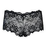 Шортики мереживні Obsessive Idillia чорні, S/M, фото 4