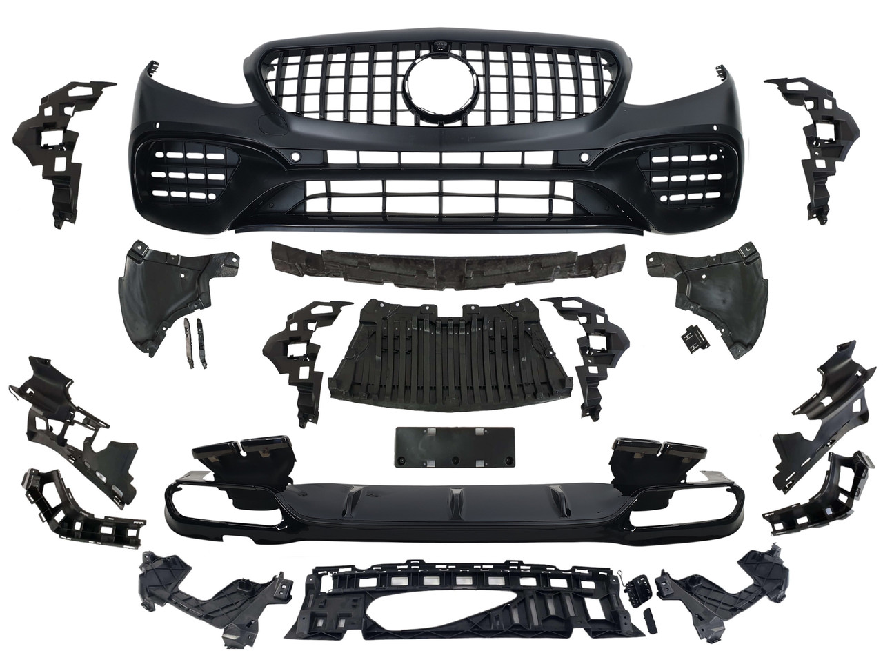 Комплект обвісів ( стиль AMG E63S ) Body Kit Black на мерседес E-клас W213 2016-2020 року, фото 1