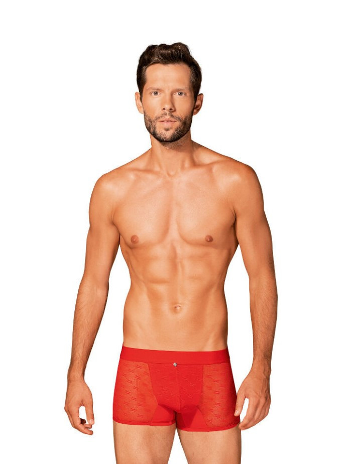 Труси чоловічі S/M Obsessive Obsessiver, із сіточкою, червоні, фото 1