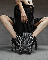 Женские кожаные кроссовки Black d Grey с сетчатыми вставками и подошвой EVA 36 [n-8772]