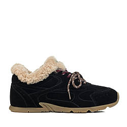 Кросівки жіночі утеплені чорні замшеві Marigo