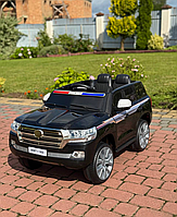Дитячий Електромобіль Поліцейський Позашляховик (mp3, Usb, Гойдання, Музика, Пульт, Відкривання Дверцят, Led-світло), Чорний