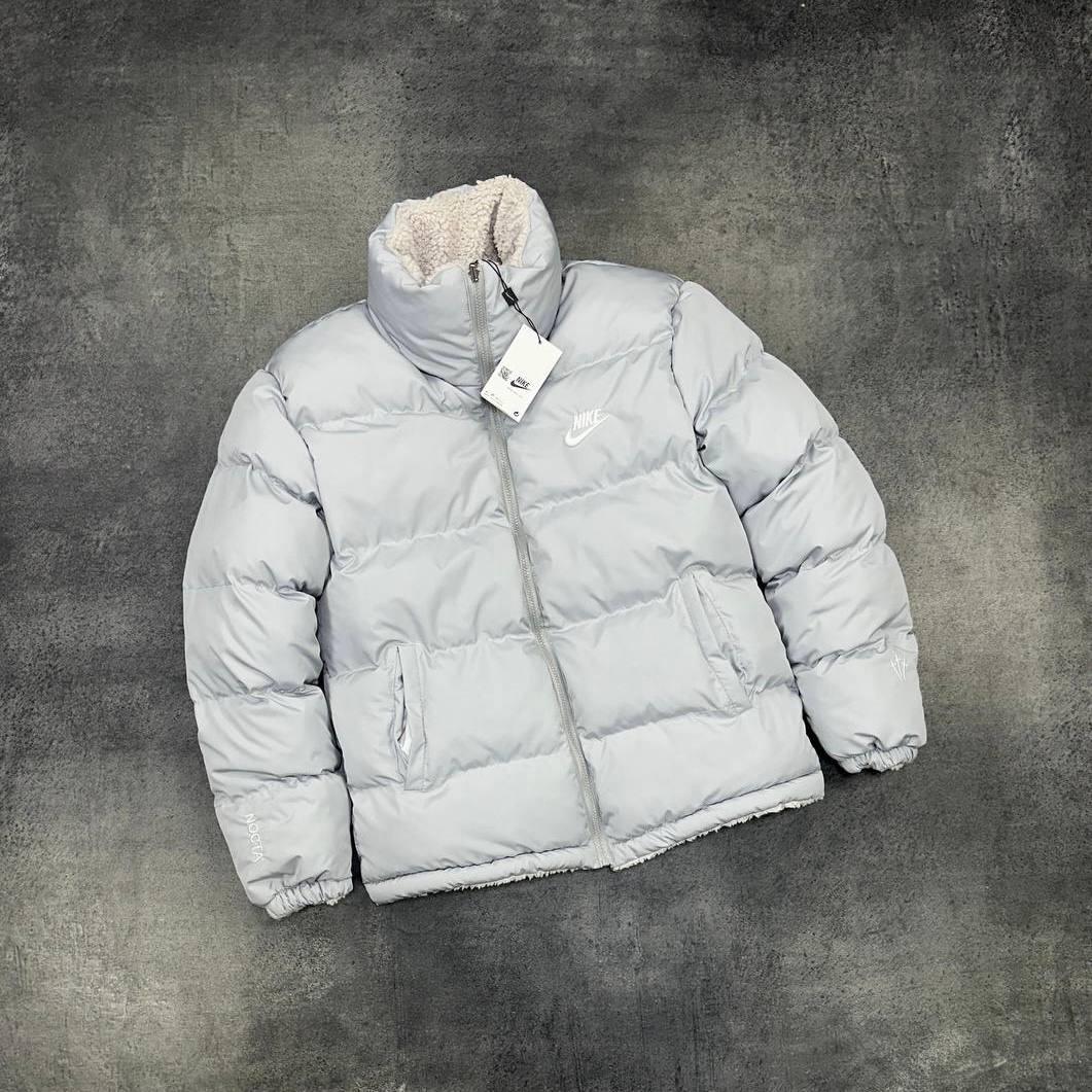 Універсальна двостороння зимова куртка пуховик Nike Blue and White — синя з білою стороною, фото 1