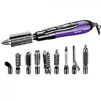 Стайлер Фен-щітка Gemei Gm-4835 Багатофункціональний Комплект Насадок Для Укладки Волосся 10 В 1 Фіолетовий Nextor