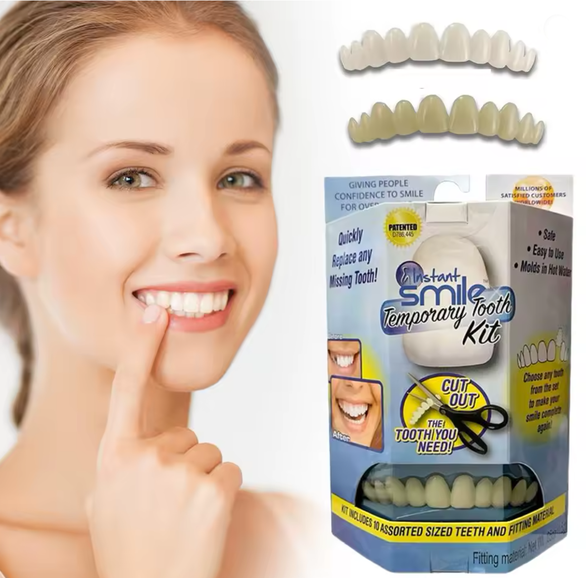 Набір тимчасових зубів Temporary Tooth Kit Veneers Швидка заміна відсутніх зубів, фото 1