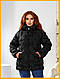 Жіноча куртка прямого крою стьобана демісезонна з капюшоном практична чорна 42-50 - фото 9 - id-p2785600241