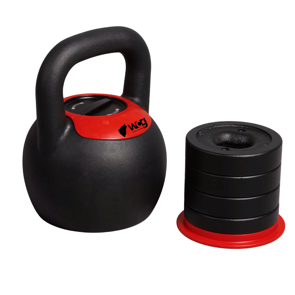 Модульна регульована гиря чавунна 5 в 1 розбірна WCG 24 кг з 5 рівнями ваги 16-24 кг для силових тренувань вдома в спортзалі