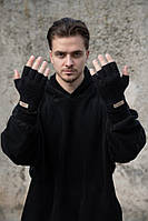 Теплі зимові міхові перчатки рукавиці без пальців 7-52А Without UGC Black