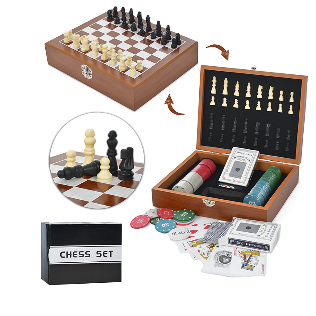 Набір настільних ігор — шахи та покер, фото 1