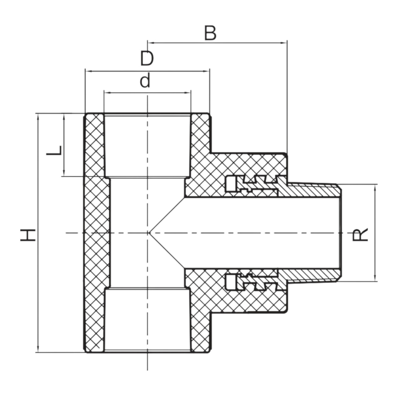 Трійник з зовнішньою різьбою PPR KR