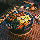 Настільна кругла піч із решіткою гриль Naturehike CNK2550CF010, 36*32.6*12 см, хромоване залізо, фото 3