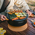 Настільна кругла піч із решіткою гриль Naturehike CNK2550CF010, 36*32.6*12 см, хромоване залізо, фото 5