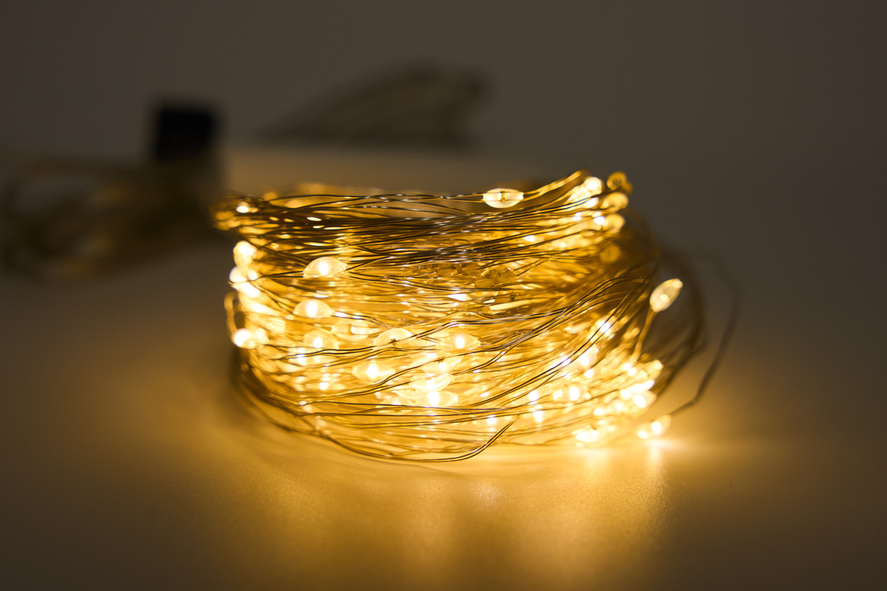 Світлодіодна гірлянда Кінський хвіст (Каскад) з павер банком, 2 м, 200 л, теплий білий, IP44 (720681), фото 1