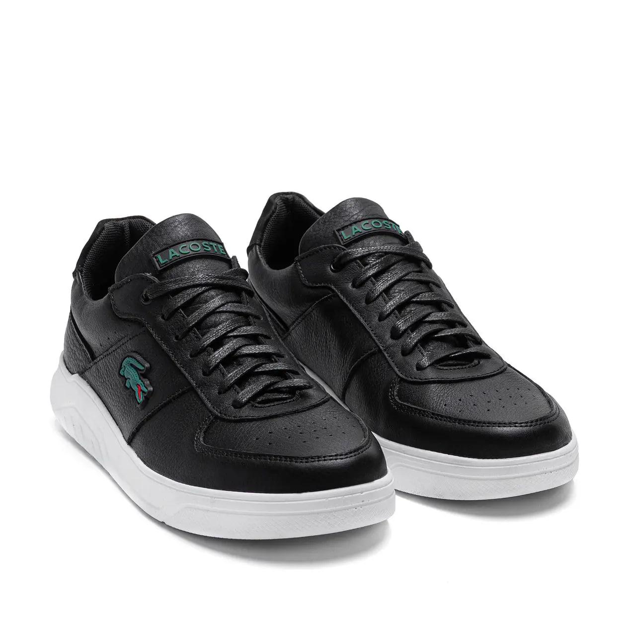 Чоловічі шкіряні кросівки Baseshot Black — чорні на білій підошві (весна/осінь), фото 1