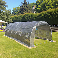Садова теплиця для вирощення овочів квітів з UV-12 плівкою 18 м² 6х3х2 м BASS POLSKA Садовий фольгований тунель для саду