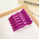 Затискач для волосся крокодил пластиковий фіолеиовий, фото 2