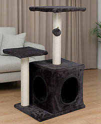 Дряпка Кігтеточка Будиночок для кішок 71 см Сірий Purlov 21712