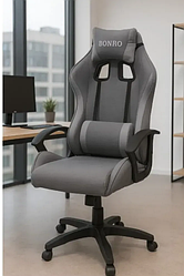 Комп'ютерне крісло для геймера з тканини крісло для роботи за ноутбуком з регулюванням спинки B-944 сіре