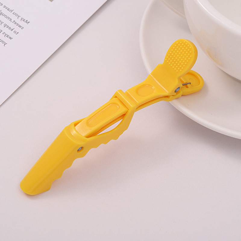 Затискач для волосся крокодил пластиковий жовтий, фото 1